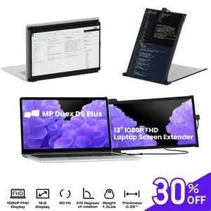 Mobile Pixels Duex Plus DS 13.3" FHD 1080p Laptop Screen Extender, 1.3lbs Ultra Slim, lightweight Portable Monitor, USB C/HDMI Plug & Play Travel Monitor Compatible with mac/Windows/Apple/Android/Switch