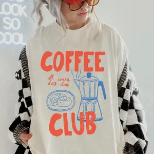 ORIGINAL DESIGNER  Comfort Colors Coffee Club Shirt, Retro Coffee Tshirt, Coffee Lover Gift, Iced Coffee Shirt, Aesthetic Shirt