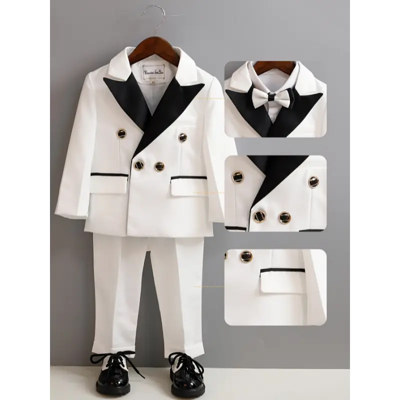 Boys' Formal Gentleman Suit Slim Fit Blazer, Pants and Vest Boys' Outdoor Clothing Set Wedding Banquet Outfit Boys' Formal Suit