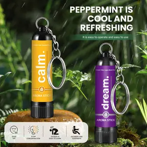 Energy Bars Solution 2PSC Mint Flavor Nasal Inhaler 2 Hole Design Natural Menthol Balm for Fatigue Relief Daily Essential Oil Boom Boom Stick Oral