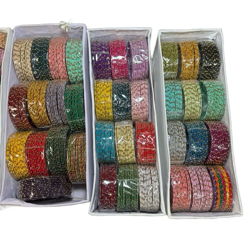 Elegant Metal and Thread Bangles in Various Colors & Sizes 2.6" Perfect for Matching Dress Colorful Accessories