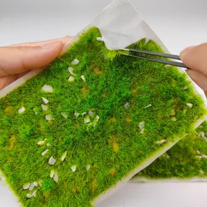 Self-Stick Model Lawn 14.2x9.7 Cm for Model Railway, Wargame Terrain, 3D Models, Building Display, Tabletop Role Playing Games