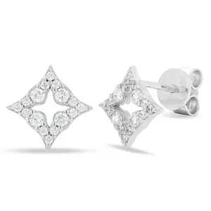 【#E551】Quadrilateral earrings UCCIYO Synthetic Moissanite Earrings For Women 925 Sterling Silver Stud Earring Men Hip Hop Jewelry Couple Gift