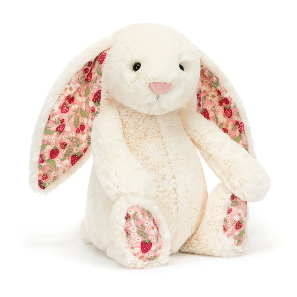 Jellycat Blossom Cream Bunny 'Berry' Plush Toy, Soft Stuffed Animal, Cute and Cuddly Gift for Kids, Babies, Collectors, Home Decor, Fun Plush Toy, Keychain