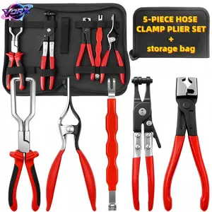 VORX 5pcs Automotive Electrical Disconnect Pliers Kit, Automotive Repair Pliers, High Carbon Steel Connector Splitter 60° Pliers, Hose Clamp Pliers, Automotive Decorative Clip Removal Pliers, Plug Release Tool and Wire Terminal Removal Tool