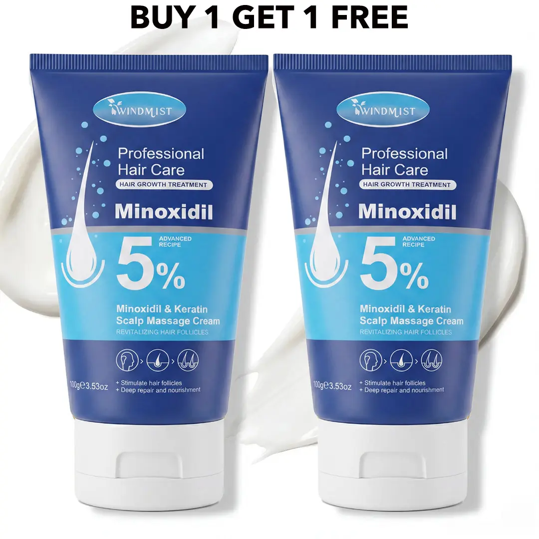 BUY 1 GET 1 FREE]Minoxidil 5% & Keratin Scalp Massage Cream for Hair Growth Treatment Anti Hair Loss Fast Regrowth Serum Scalp Nourishing Strengthening Essence Haircare