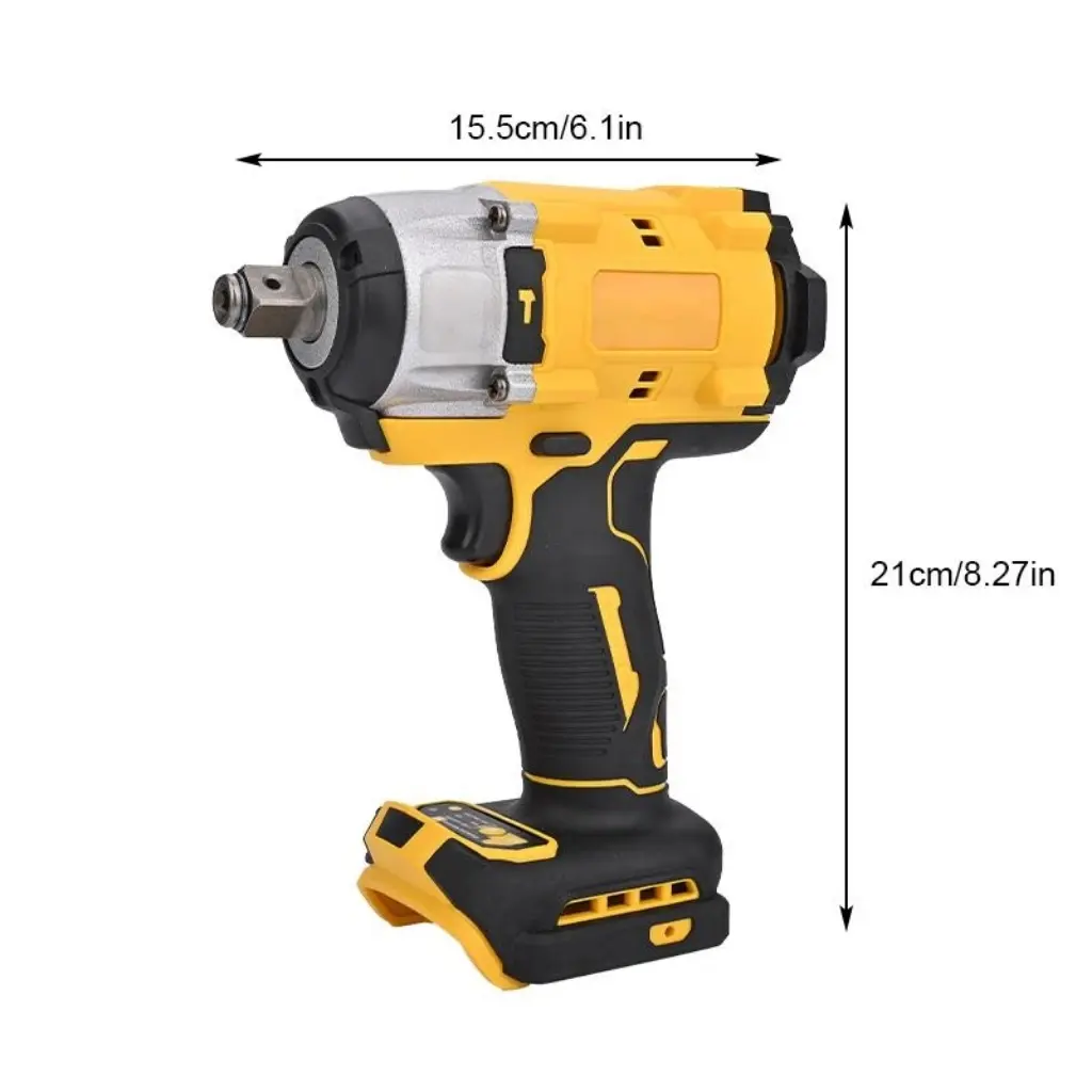 Yellow Impact Wrench High Power Impact Gun 450n.m - 3600 rpm - Impact Driver - For DeWALT Lithium Battery - 3 in 1 High torque Impact Wrench - For Automotive and Home Use Power Impact High Torque, Father's Day gift