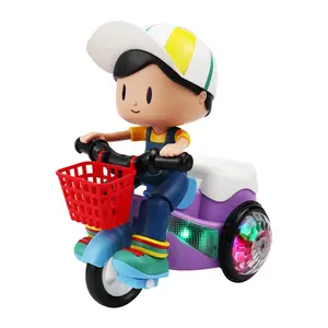 Kids' Sound & Light Stunt Electric  Tricycle 360° Free Rotation Dynamic Music + Vibrant LED Lights Simple Operation Portable & Durable Enhances Interactive Fun