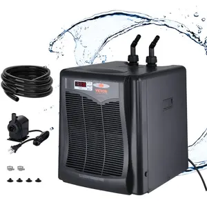 VEVOR Aquarium Chiller 150 Gallon, 1/2 HP Water Chiller for Hydroponics, Fast Cooling for Fish Tank, Axolotl, Coral Reef, Quiet Refrigeration Compressor, Titanium Evaporator, Complete Fittings