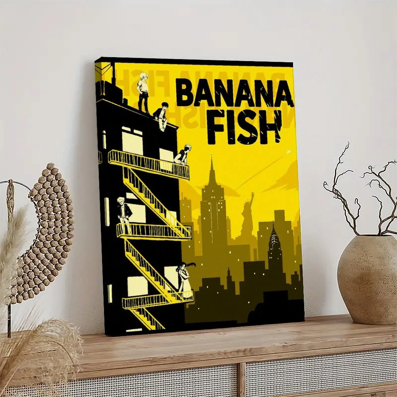 Banana Fish Art Painting Decorative Classic Poster Art Wall Art Oil Painting Art Canvas Poster Decorative Painting Porch Living Room Art Decoration