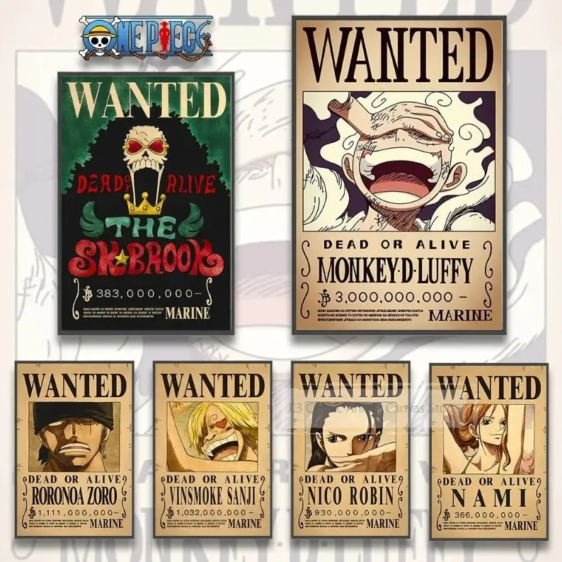 1Piece Bounty Order Ace Figures Nami Home Decoration Painting Anime Zoro Wall Art Vintage Home Room Art Wall Decor Art Poster Unframed HD Print Home Office Decor Unique Trendy Christmas Gift