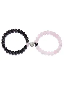 Luminous Butterfly & Heart Magnet Couple Bracelet Set, Fashionable Bracelet for Women & Men, Fashionable Jewelry Accessories, Trendy All-match & Exquisite Jewelry for Birthday Gift, Couples Bracelet Set