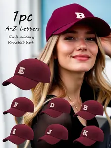 Unisex 26 Letter Embroidery Baseball Cap, Casual Sport Style, Fashionable, Sun Protection, UV Protection, All Seasons Wear, Fitted Design, Simple and Versatile, Letter Pattern