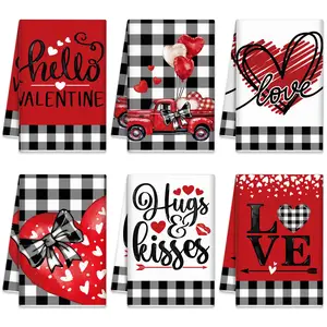 6Pcs Romantic Kitchen Towel Absorbent Microfiber Hand Towel 21x14inch Soft Dish Towels Reusable Dish Cloth for Dishes Drying Washing Kitchen Decor Diy Home Decor
