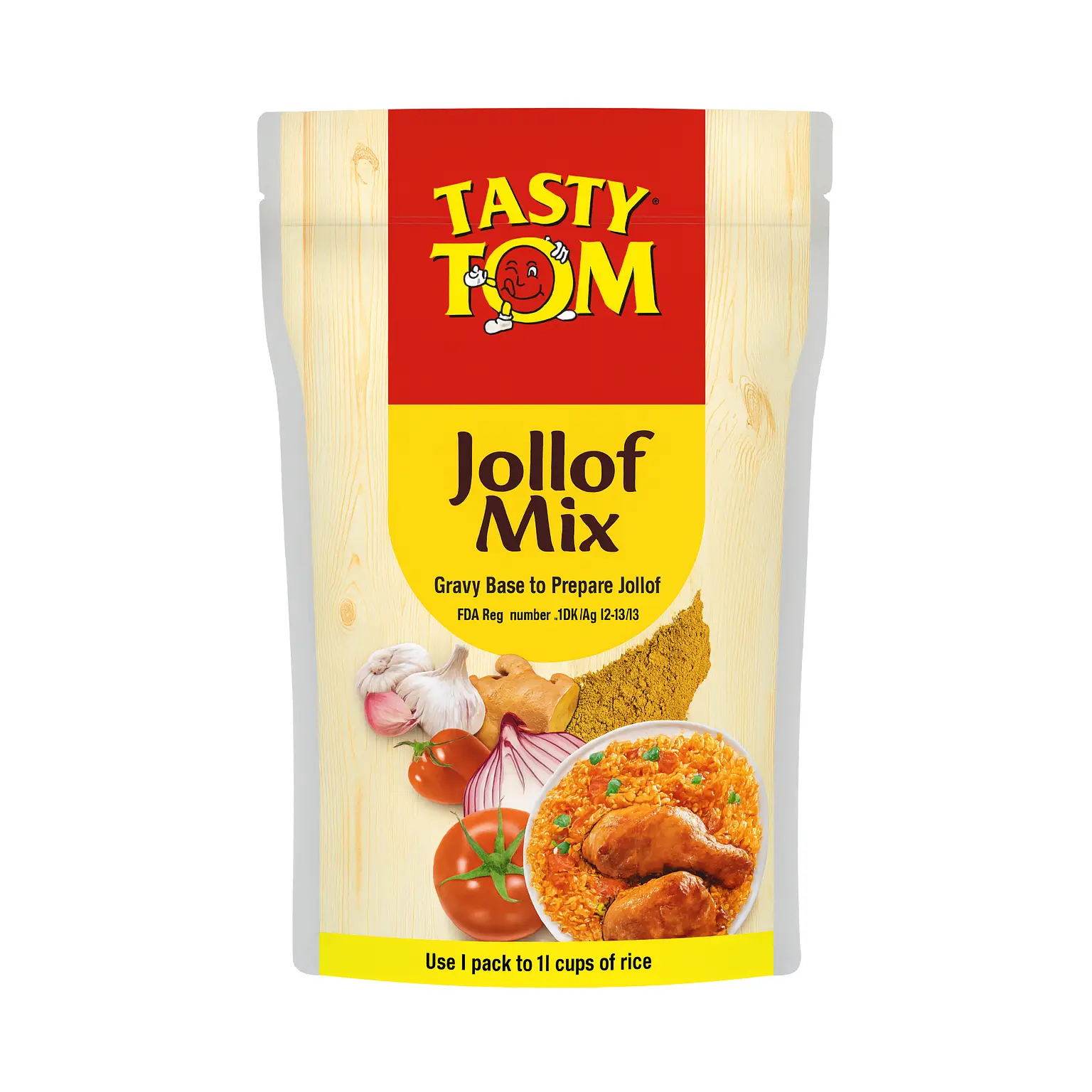 Tasty Tom Traditional Jollof Rice Mix Packets, 37oz Ceebu Jën Spice Mix with Rich Flavor, Cooking Sauces for Staples & Cooking Essentials, Packets Cooking Sauces