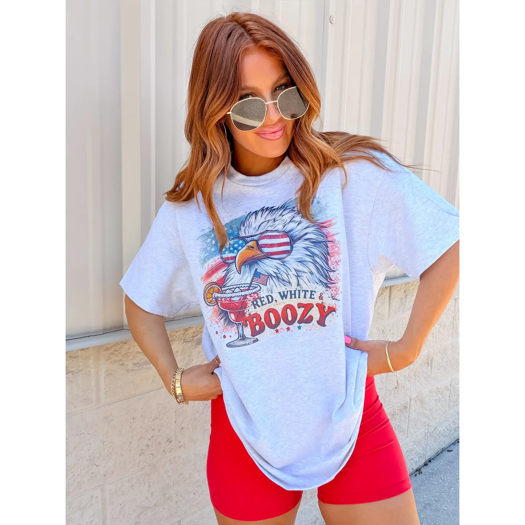 Red White & Boozy Graphic Top