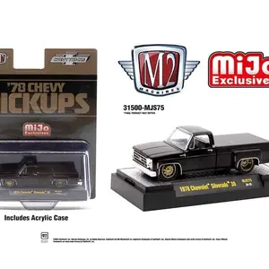 M2 Machines 1:64 1978 Chevrolet Silverado 30 Truck Limited Edition Semi Gloss Black Mijo Exclusives 31500-MJS75 with Acrylic Case