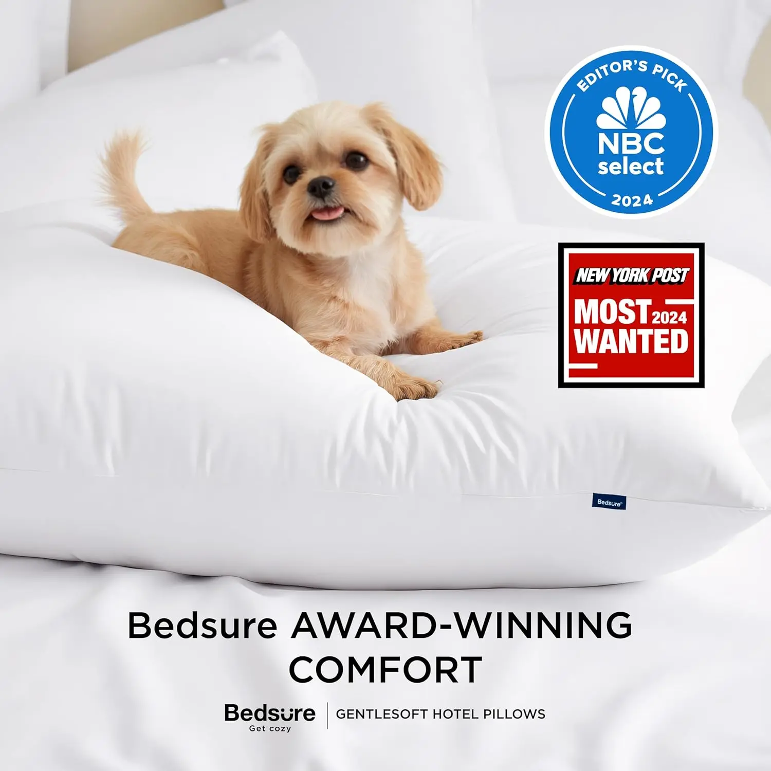 【Summer Sale Deals】Bedsure Standard Pillows Size Set of 2 - Bed Pillows Standard Size for Sleeping, Soft and Supportive, Hotel Quality, Original Down Alternative Filling for Side, Back Sleepers, 2 Pack