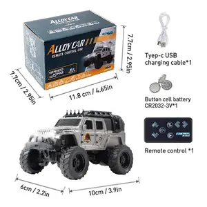 Mini Rc Truck App Control Monster Trucks Toy 1/64 Alloy Case Rc Cars with Lights 2.4ghz Wireless Police Toy Car Mini Rc Truck Toys for Ages 2-4 5-7 Speed Steering Adjustable
