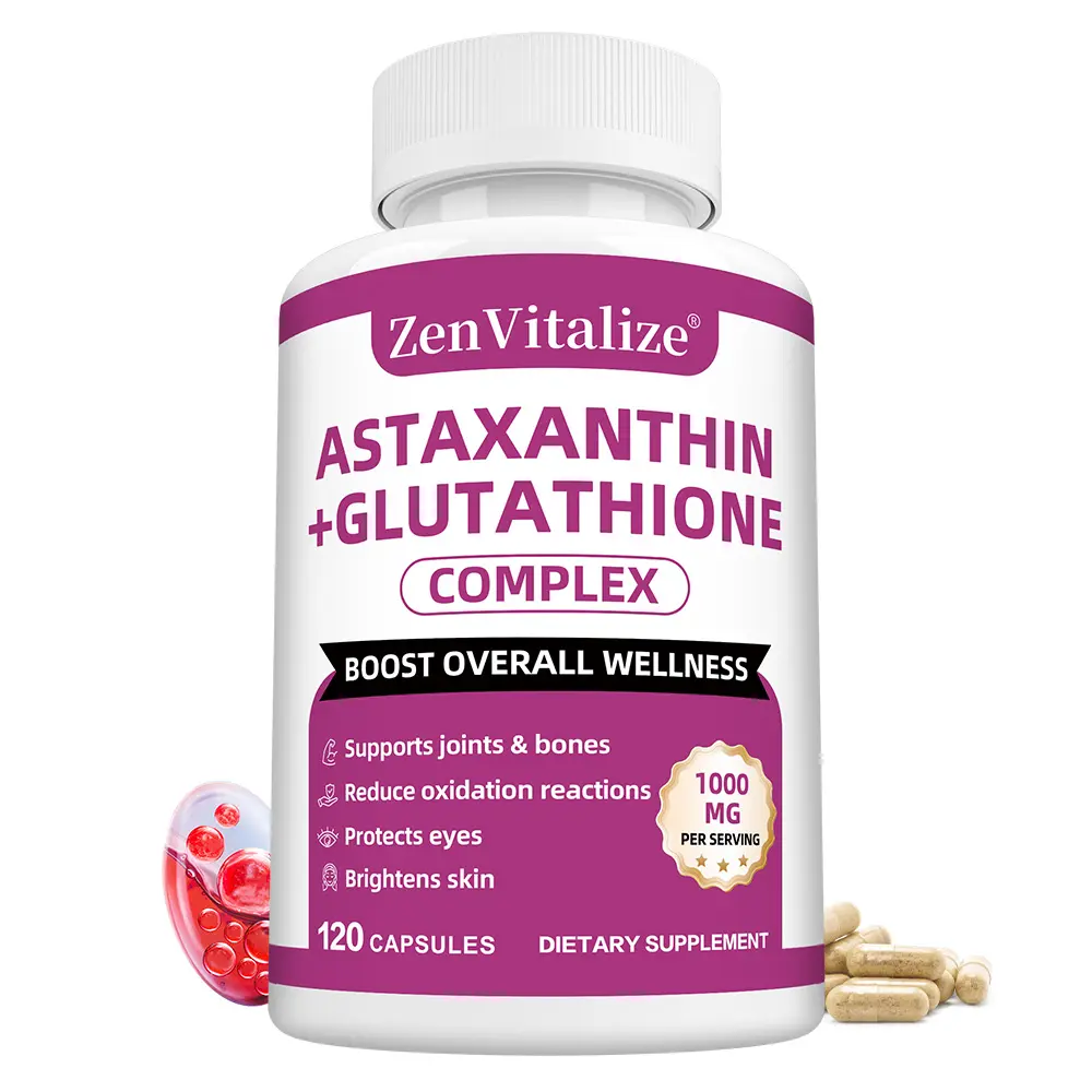 Glutathione & Astaxanthin Health Supplements — Supports Skin, Bone, and Eye Health (120 Capsules)