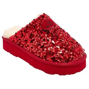 BEARPAW® Portia Sequin and Suede Mule Slipper