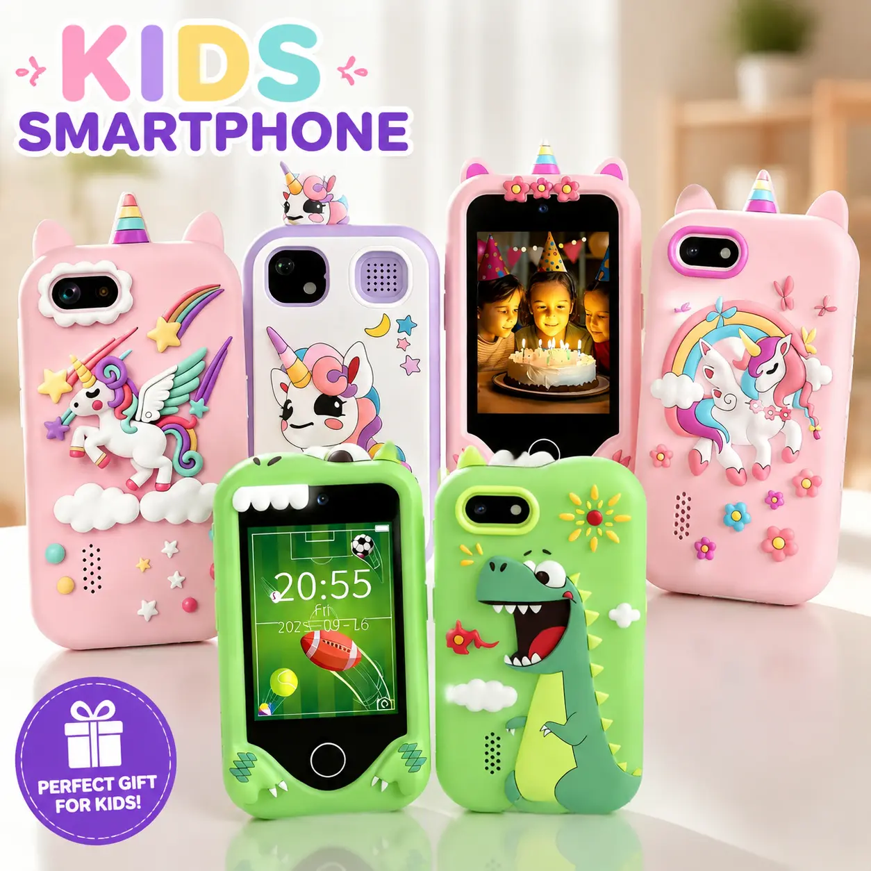 Kids' Smart Toy Smartphone — Creative Birthday Gift Idea for Boys and Girls Ages 3–8; Features an HD Touchscreen and Camera; A Preschool Educational Toy Specifically Designed for Toddlers Ages 3–5; Ideal for Travel and Outdoor Activities.