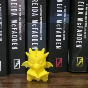 Bookshelf Baby Dragon - Yellow Dragon Figurine for Bookshelf Decor