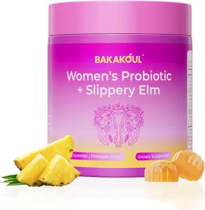 HOT 2026!!!BAKAKOUL Feminine Probiotics Gummies for Women, Vaginal Probiotics with Slippery Elm,Prebiotics & Probiotics Supports pH Balance,Immune Health, Vegan, Non-GMO, Pineapple Flavor,60 Gummies 1 Pack