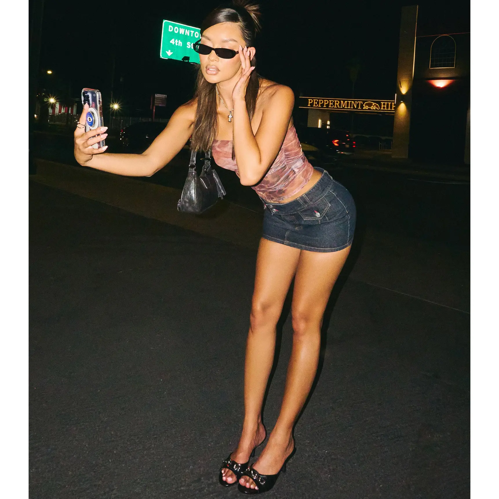 Just Add Attitude Mid-Rise Denim Skort