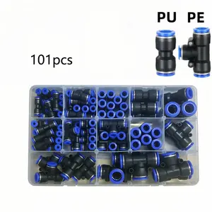 Pneumatic Quick Connectors, Straight Push in Fittings, 1 Set Air Pipe Fittings, Air Hose Fittings, Quick Release Adapters, Garden Tool Accessories, Multiple Sizes, Durable Construction