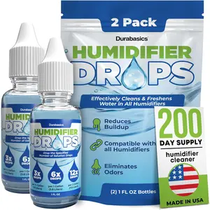 [2 Pack] Humidifier Drops for Cleaning - Food Grade Humidifier Cleaner Slows Buildup & Scaling - Cleans & Deodorizes Water