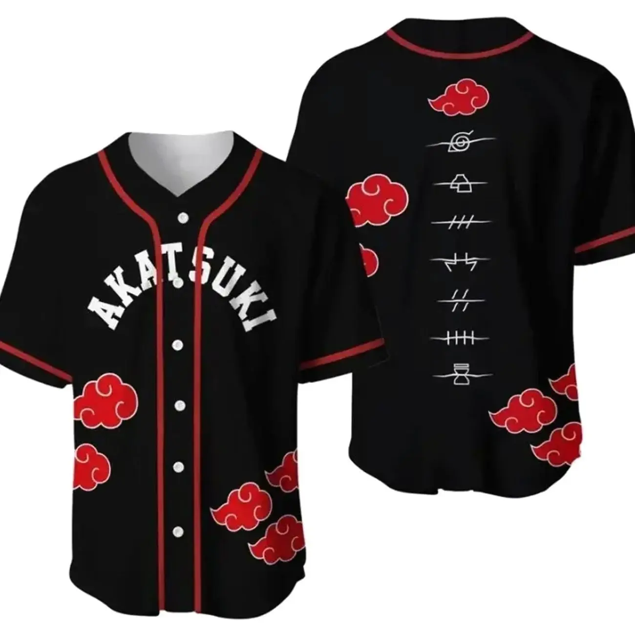 Akatsuki Anime Inspired Baseball Jersey Shirt PBJ