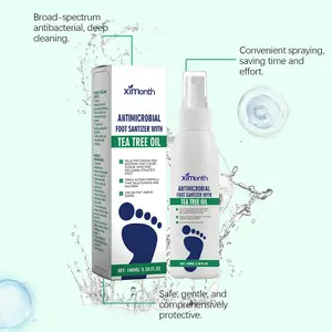 Foot Sanitizer Spray with Tea Tree Oil,Clear Foot Sanitizer Sprays,Tea Tree Oil Feet Spray, Foot & Shoe Freshness,Quick-Drying & Travel-Friendly,100 ml/3.5 oz