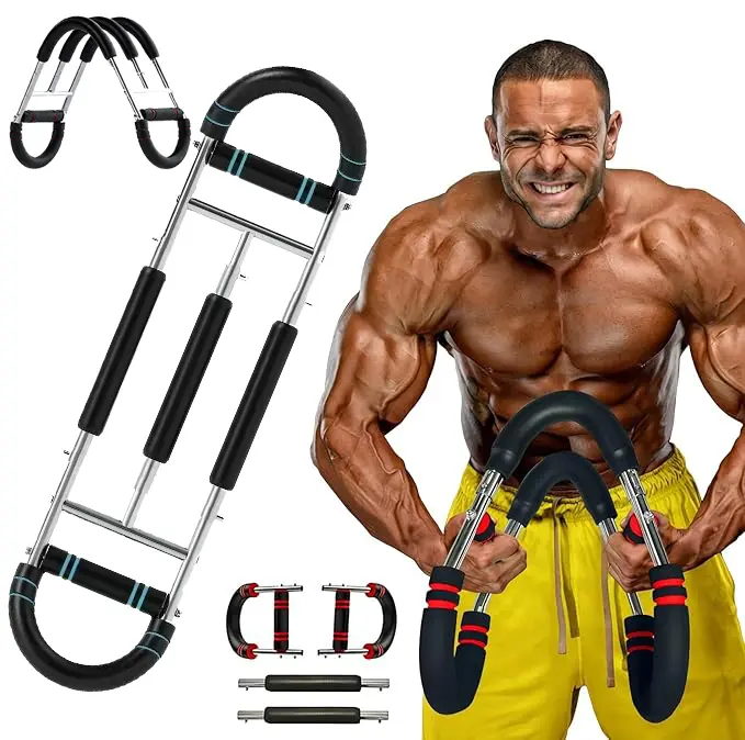 Adjustable Arm & Chest Trainer - Portable Spring Resistance Equipment for Men’s Shoulder Muscle Strength Training, Home Gym Fitness Gear