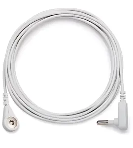 Yoggy Grounding Cord - Universal Connector with Built-in Safety Resistor for Mats Sheets & Pillowcases - White Cable