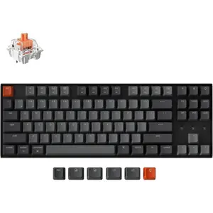 K8  Mechanical Keyboard - Silent Red  for Quiet Office and Gaming, TKL 87 , Soft White LED Backlight,  & USB-C Wired Connectivity, Compatible with  and Windows