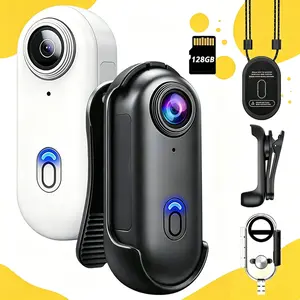 NUISK Thumb Action Cam - Portable POV Body Digital Camera with U3+ Memory Card Support, Waterproof, Ultra-Compact Hands-Free Magnetic Sports Cam, Lens, Clip, Picture & Recording Tech Gadget for Cycling, Beginner Vlogging Gift