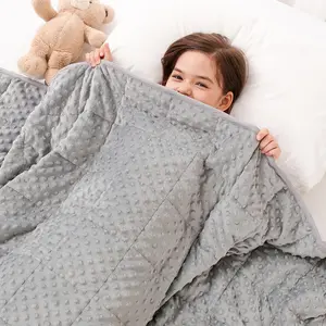 3 lbs Weighted Blanket Cooling Soft Minky Dotted Heavy Throw for Better Relaxing & Sleeping Machine Washable 36x48 Inches Grey