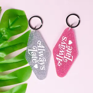Always Late Glitter Keychain