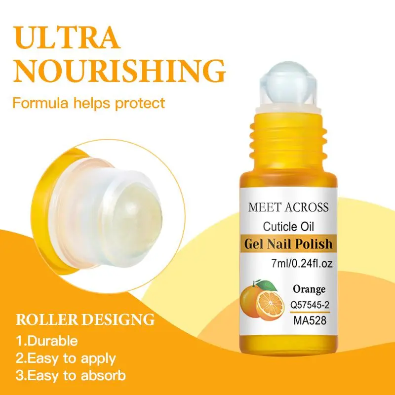 MEET ACROSS 6-color Cuticle Oil Gel Nail Polish, 7ml Flavor Nail Treatment Therapy, Cuticle Repair Oil, Cuticle Softener, Nail Strengthener Oil, Nail Nutrient Oil, Prevents Aged Nails, Nourishes Skin, Manicure Remedy, Nail Care Liquid, Soft Nail Treatment