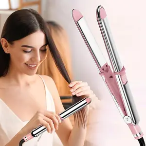 Professional Flat Iron Hair Straightener, Durable Titanium Hair Straightening Ionic Fast Heating Hair Tools, Comfort 2 in 1 Curler & Straightener