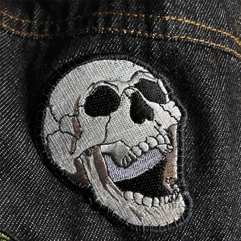 Punk Horror Gothic Skull Patch, Embroidered Backing Iron-On, Suitable for Clothes Jackets Hats Accessories, Unique Punk Style Decorative Element, Embroidered Patches, Embroidery Patches