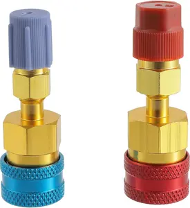 R1234yf Quick Couplers Kit R1234yf to R134a High/Low Side Quick Coupler R1234YF Hose Fitting Connectors Adapter for R1234YF  Air Conditioning System Evacuation Recharging (2pcs)
