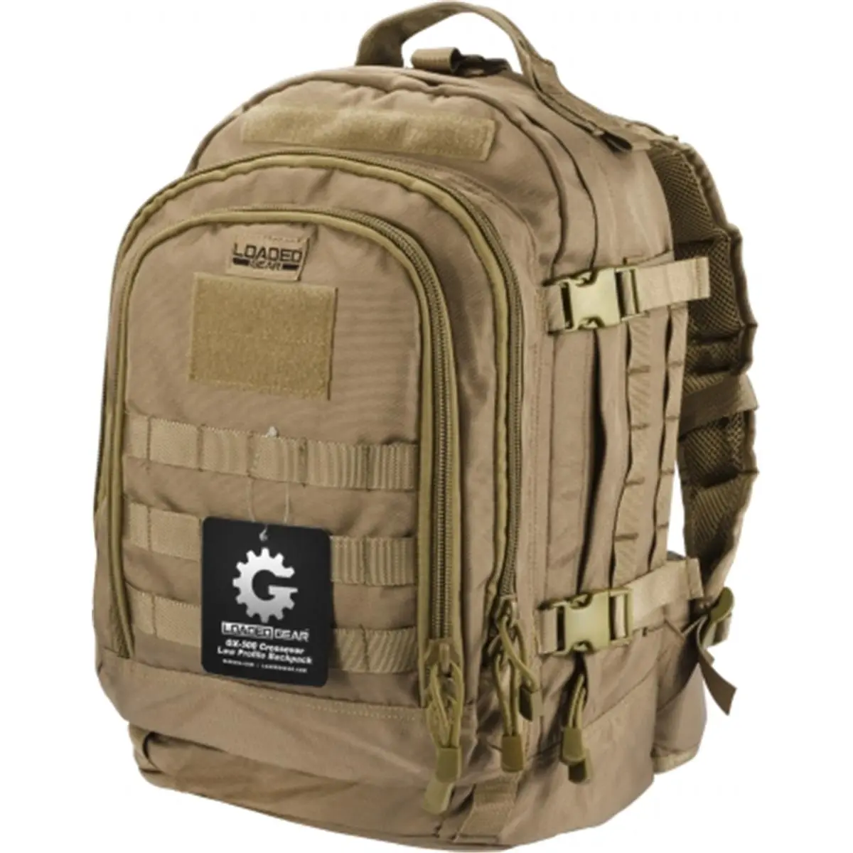 Loaded Gear GX-500 Tactical Crossover Laptop Backpack with Padded Sleeve, Multiple Pockets, Ergonomic Straps, Carry On Size, Dark Earth, Laptop Backpacks, Carry On Backpacks