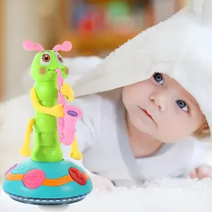 Electric Dancing Caterpillar Saxophone Toy Rocking Dance Automatic Obstacle Avoidance with Music LED Lights Singing Twisting Crawling Wriggle Toy for Toddler Boys Girls caterpillar toy musical caterpillar baby toy christmas toys baby toys toys for girl ch
