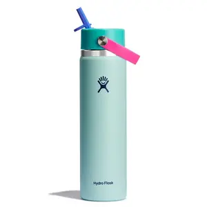 Hydro Flask 24oz Wide Mouth Flex Straw Water Bottle Vacuum-Insulated Drinkware Handles Leakproof Double-Wall Insulation Fits Cupholders Dishwasher Safe Zinnia Edition
