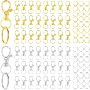 100 count  Making Kit - 25  & 25  Lobster Claw Clasps, 25  & 25  Key Rings, 360? Swivel Zinc Alloy Key Chain Clips for DIY Crafts,  &  Projects