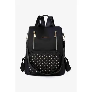 Zipper Pocket Beaded Backpack