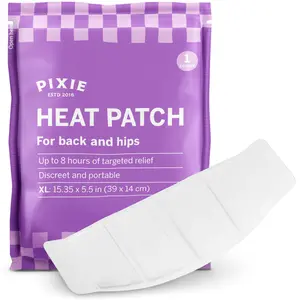 Pixie Hip & Back Disposable Heat Patch – Up to 8 Hours of Warming Comfort – Air-Activated Body Warmer – Wide Coverage External Heat Pad (1 Count)