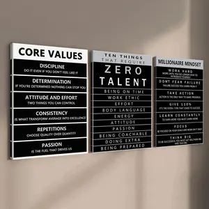 3 count wooden frame canvas, Chi Industry Heart method triple inspirational motto poster, inspirational copy decoration, exquisite mural, stylish bedroom decoration, modern home decoration, living room and corridor wall decoration, HD, waterproof, art